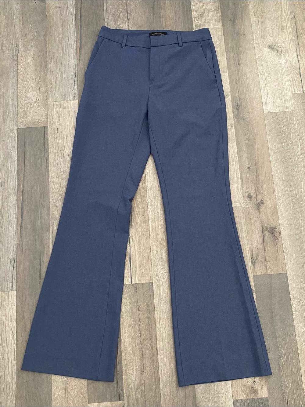 Banana Republic Blue Sculpted Stretch Flare Dress Pants Office Trousers